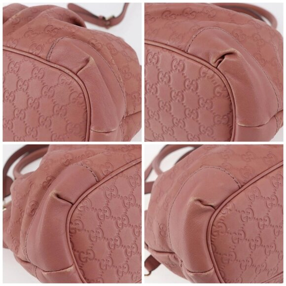 GUCCI GG Canvas Guccissima Hand Bag Leather 2way Pink Gold 247902 Auth 145986 - Picture 14 of 16